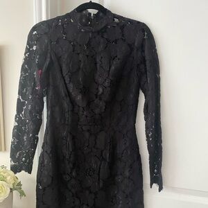 NWOT Betsy Johnson Black Long Sleeves Lace Dress $138, Size 2